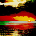 Sonnenuntergang in der Karibik, Analog fotografiert