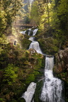 Triberg: Wanderer am Wasserfall