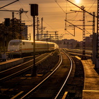 Berlin: Hauptbahnhof - wir fahren in den Sonnenuntergang